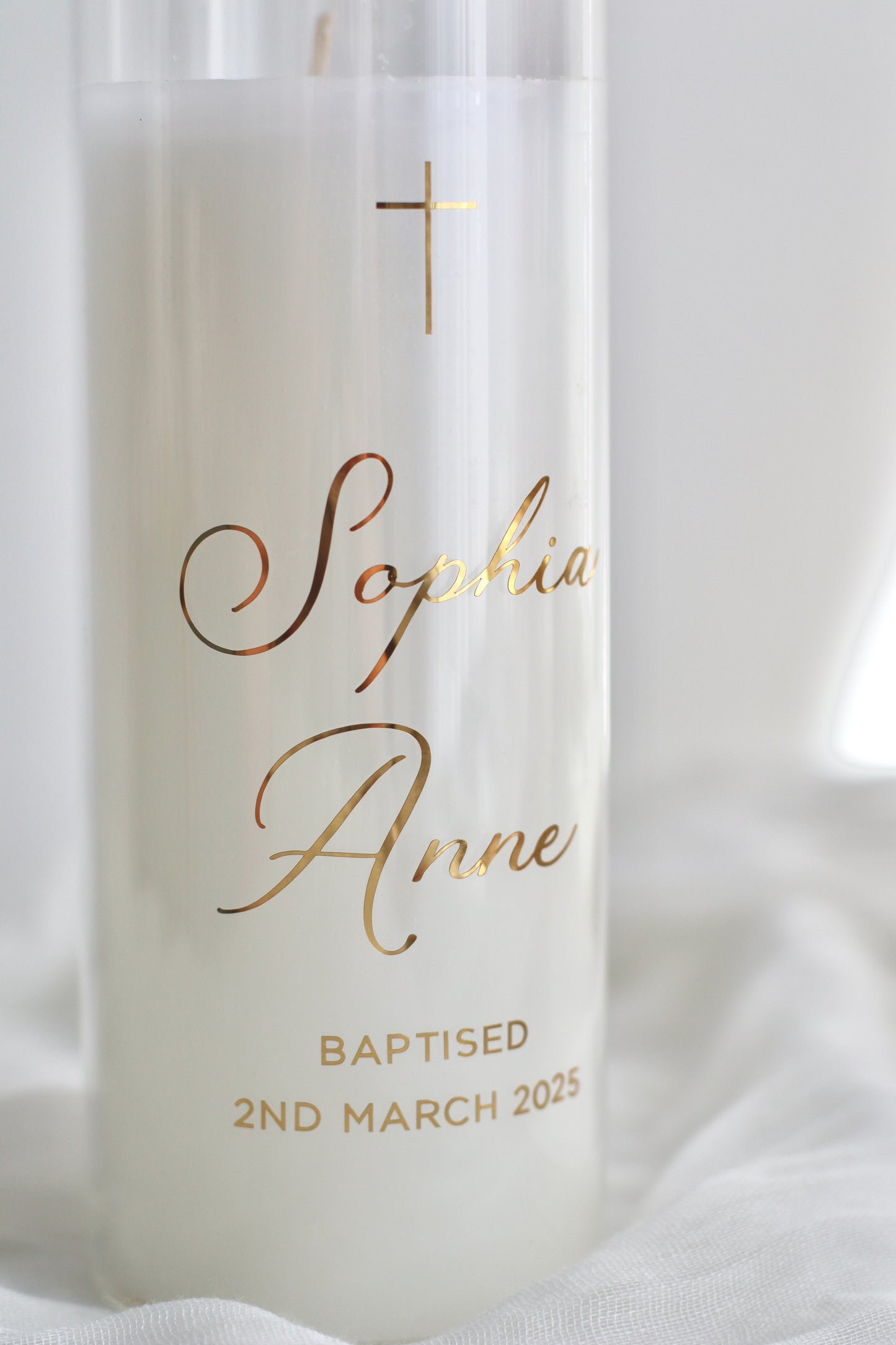 Glass Baptism Candle