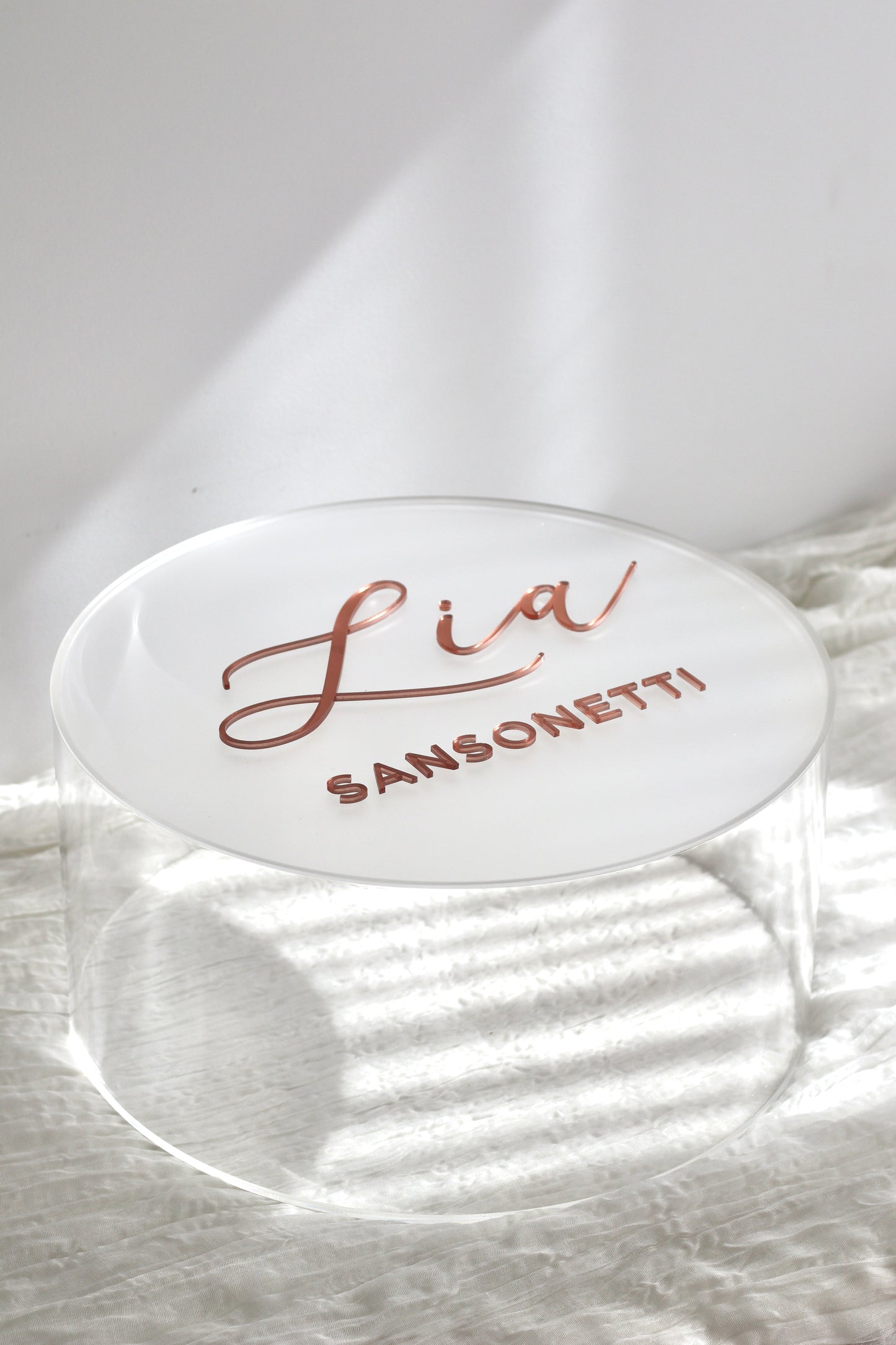 Round Acrylic Christening & Gift Personalised Box
