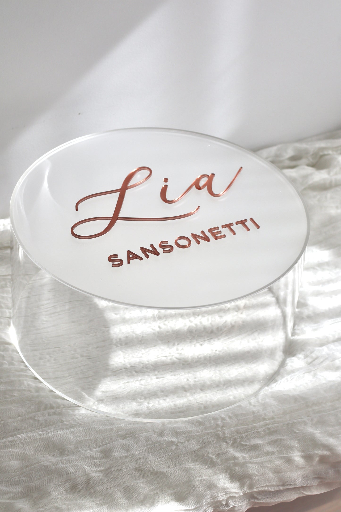 Round Acrylic Christening & Gift Personalised Box