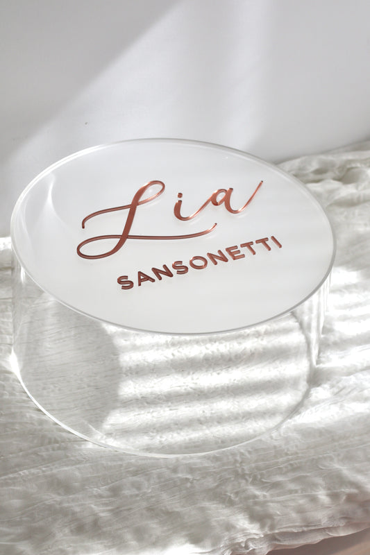 Round Acrylic Christening & Gift Personalised Box