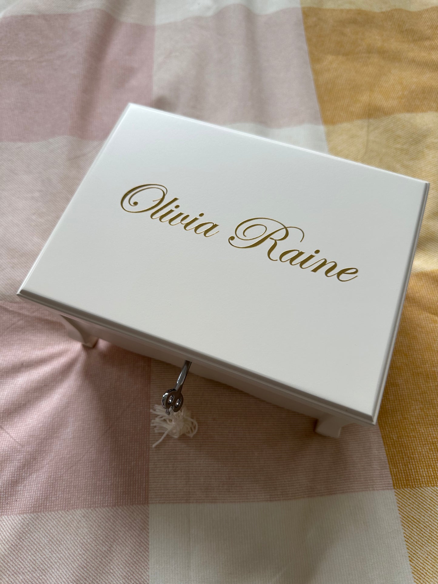 Personalised Girls White Jewellery Box