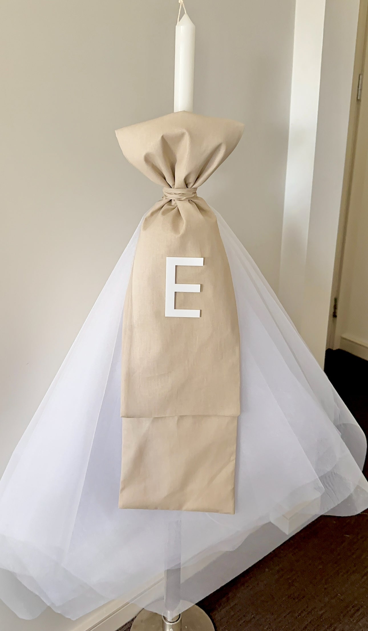 Orthodox Christening/Wedding Layered Fabric Candle | Lambatha