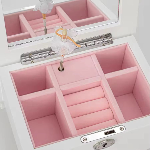 Personalised Girls White Jewellery Box