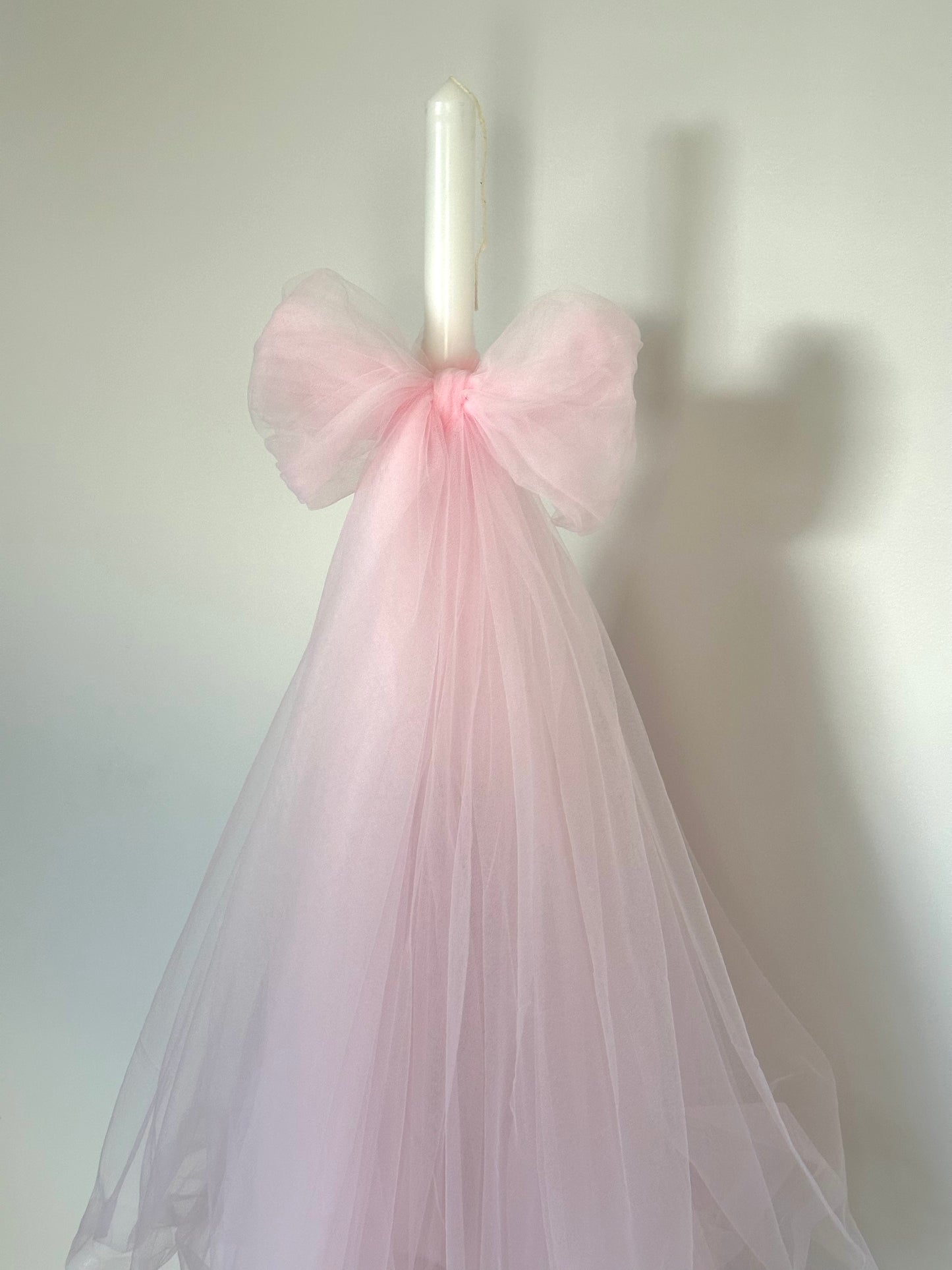 Orthodox Christening/Wedding Tulle Bow Candle | Lambatha
