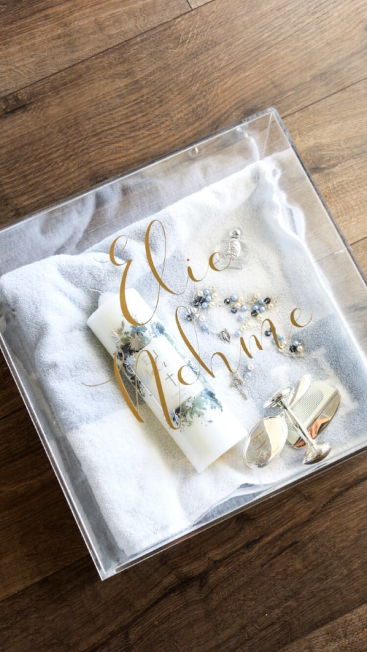 This large acrylic personalised box will have the recipient of your gift wondering what’s inside