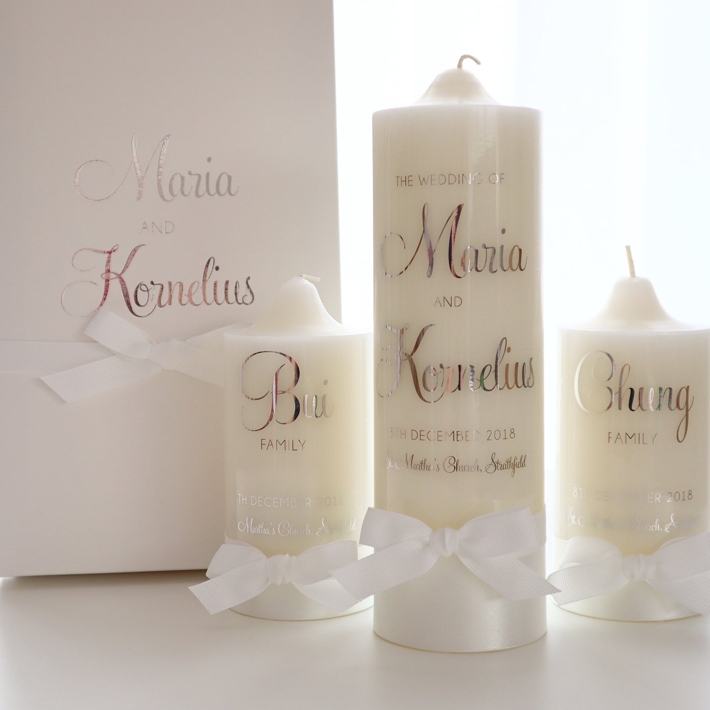 Wedding Unity Candle Set - Wedding Candle Set, includes 1 Unity Candle and 2 Family Candles.