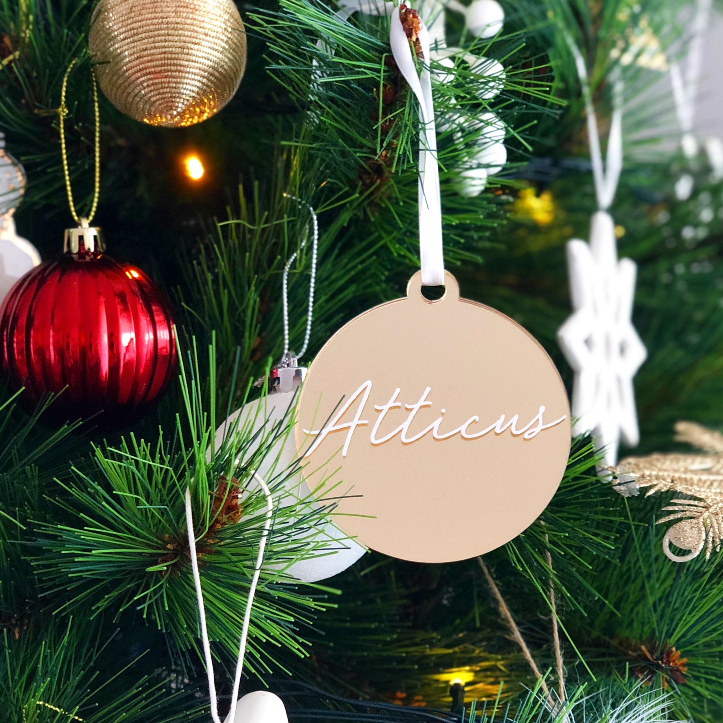 These personalised acrylic baubles are perfect as a keepsake that add that bit of interest to your tree, text colour option only available on the clear baubles.