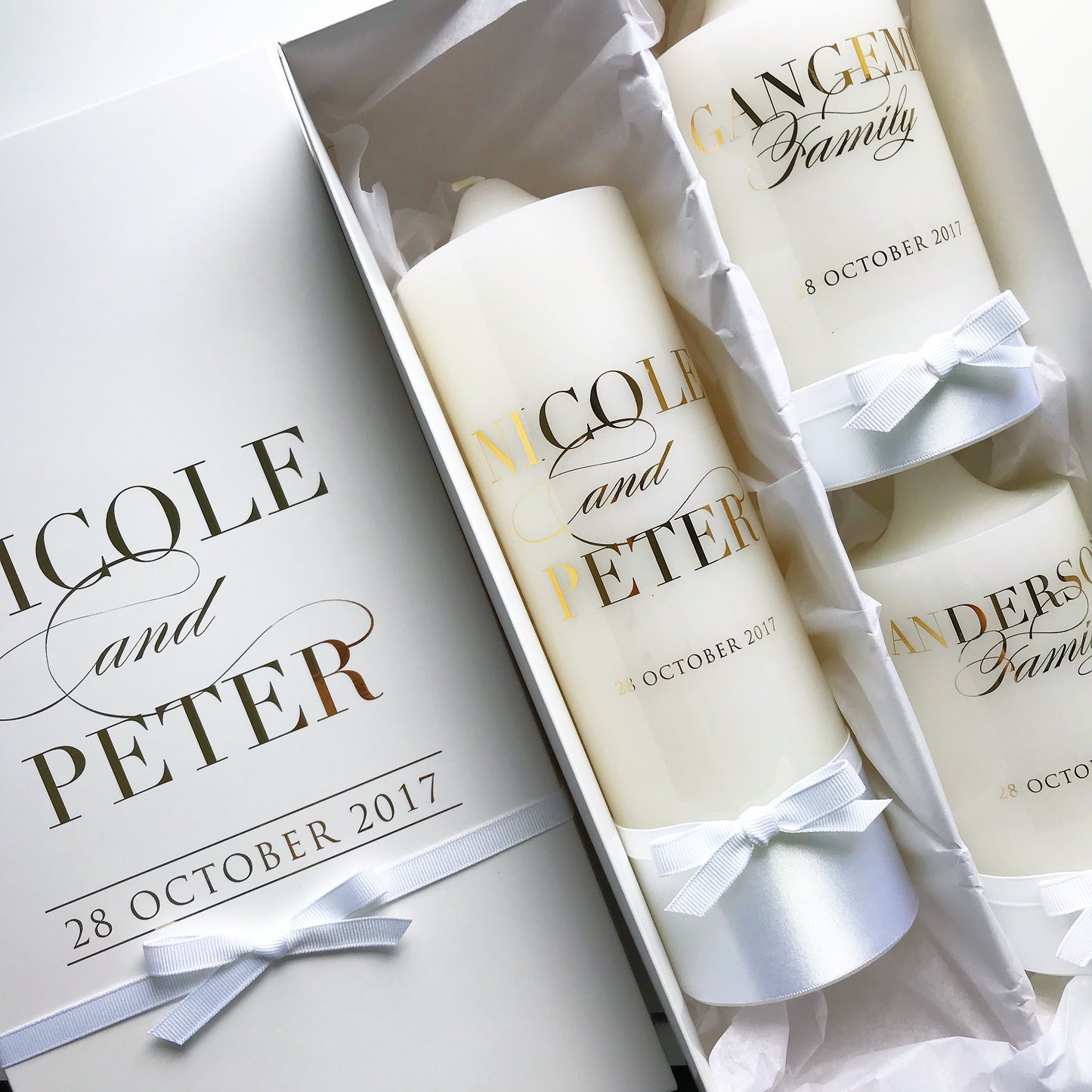 Wedding Unity Candle Set - Wedding Candle Set, includes 1 Unity Candle and 2 Family Candles.