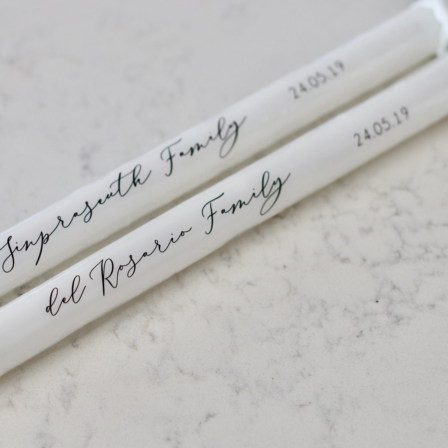 Personalised Taper Candles made to match your unity candle set or can be sold on their own.