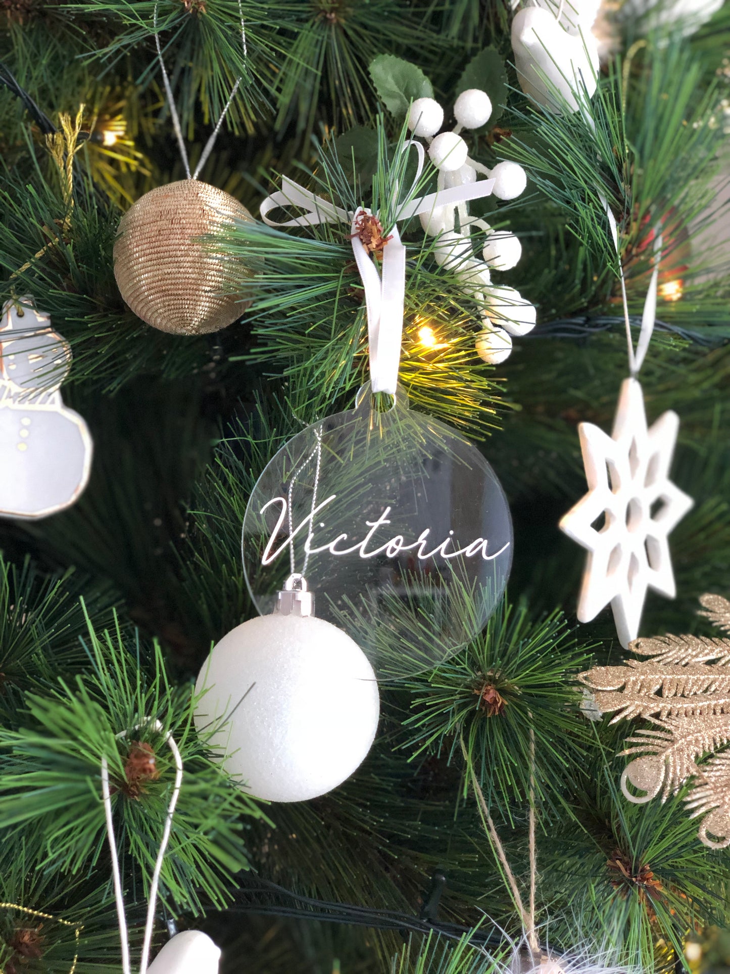 These personalised acrylic baubles are perfect as a keepsake that add that bit of interest to your tree, text colour option only available on the clear baubles.