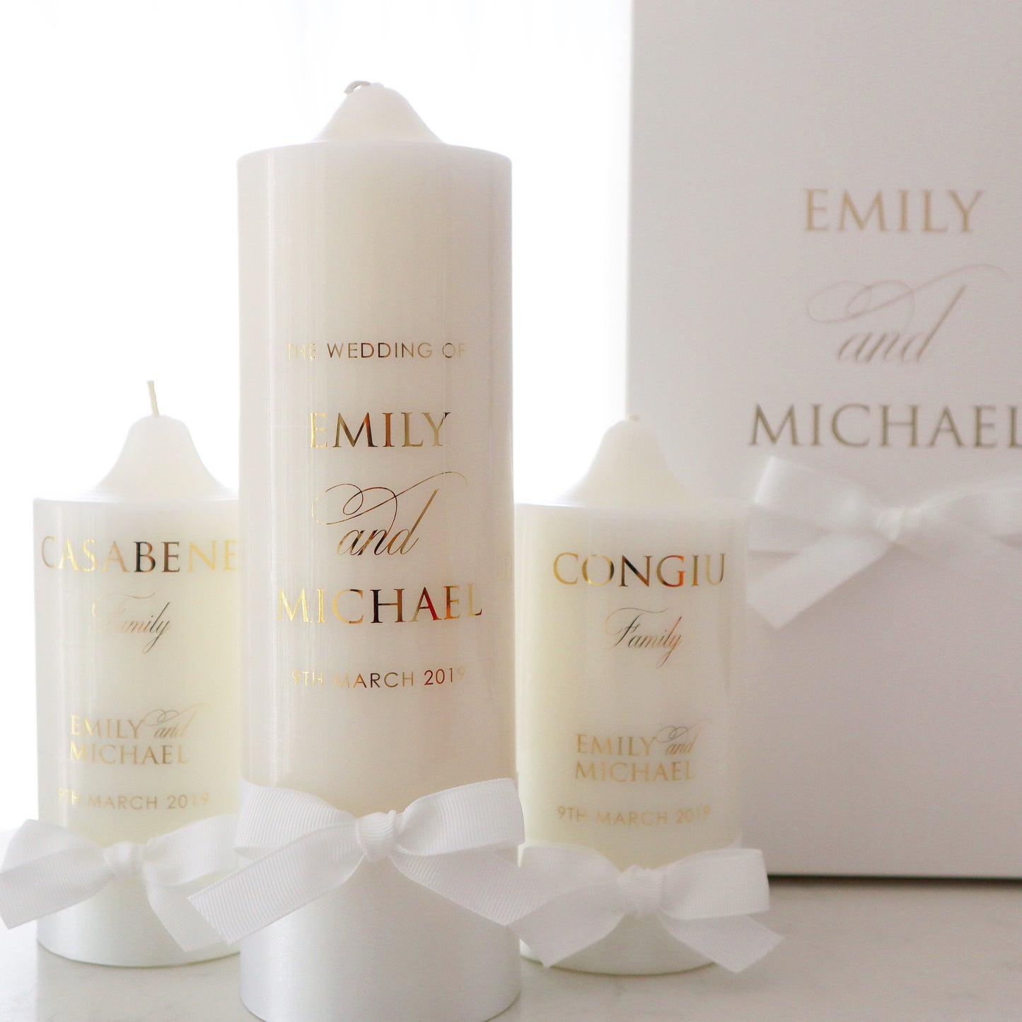 Wedding Unity Candle Set - Wedding Candle Set, includes 1 Unity Candle and 2 Family Candles.