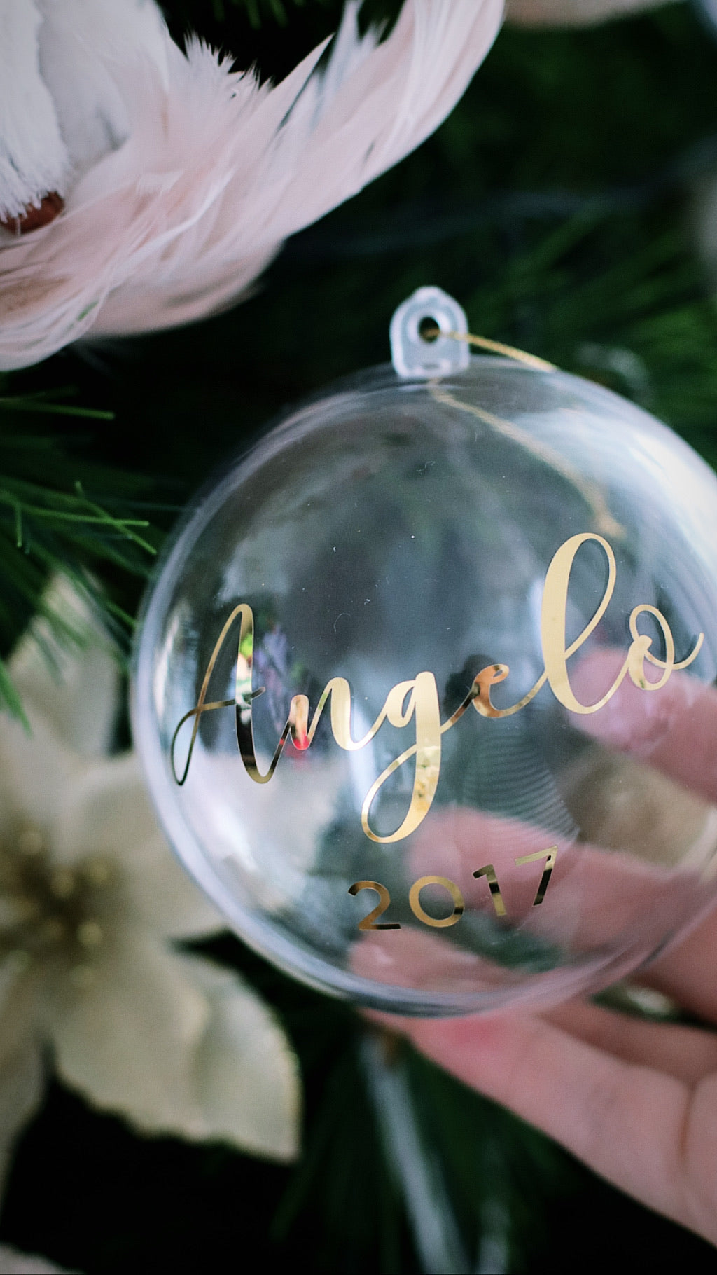 These personalised baubles are perfect as a keepsake that add that bit of interest to your tree. They split in half for storage or to be filled with goodies.