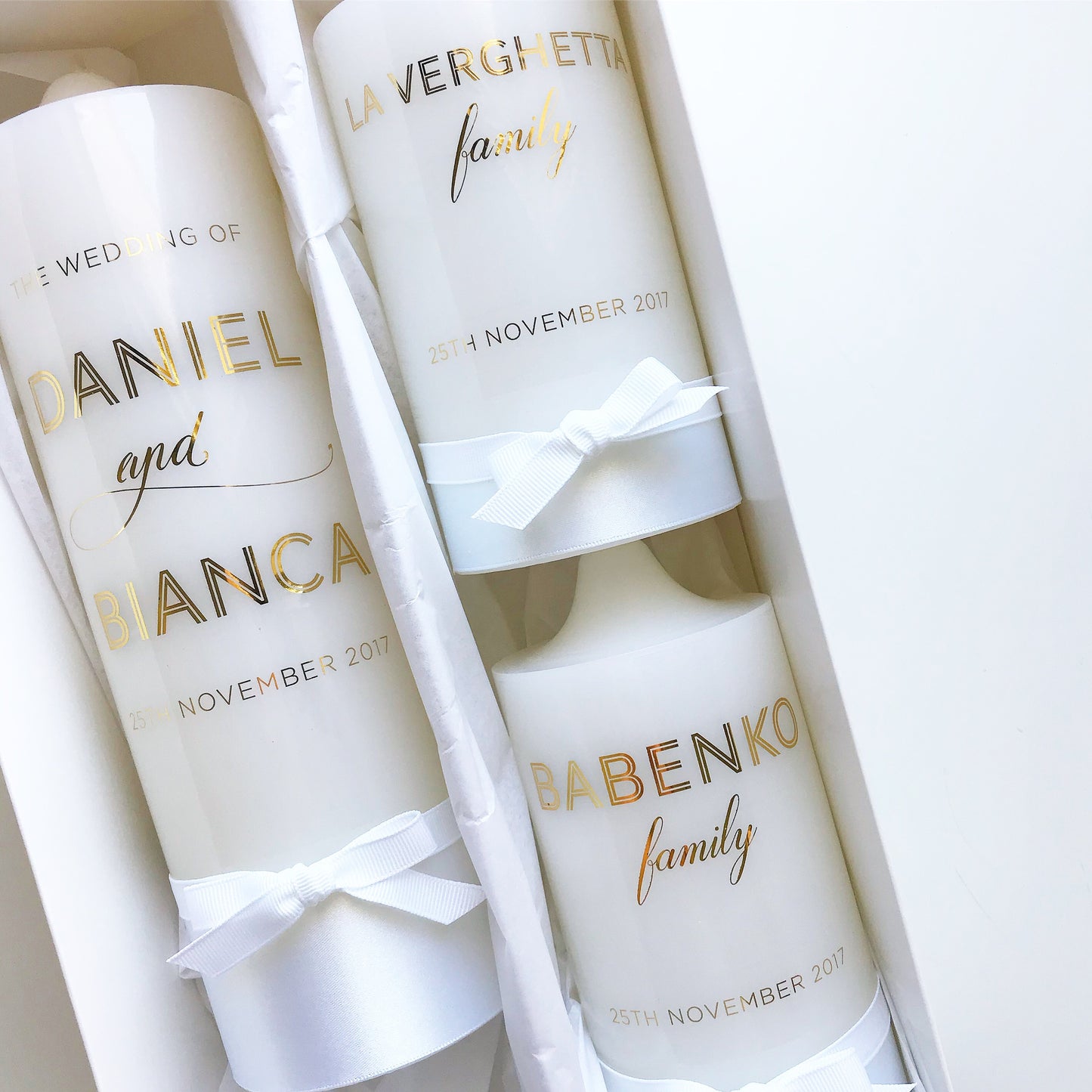 Wedding Unity Candle Set - Wedding Candle Set, includes 1 Unity Candle and 2 Family Candles.