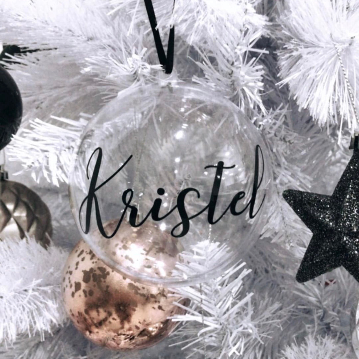 These personalised baubles are perfect as a keepsake that add that bit of interest to your tree. They split in half for storage or to be filled with goodies.