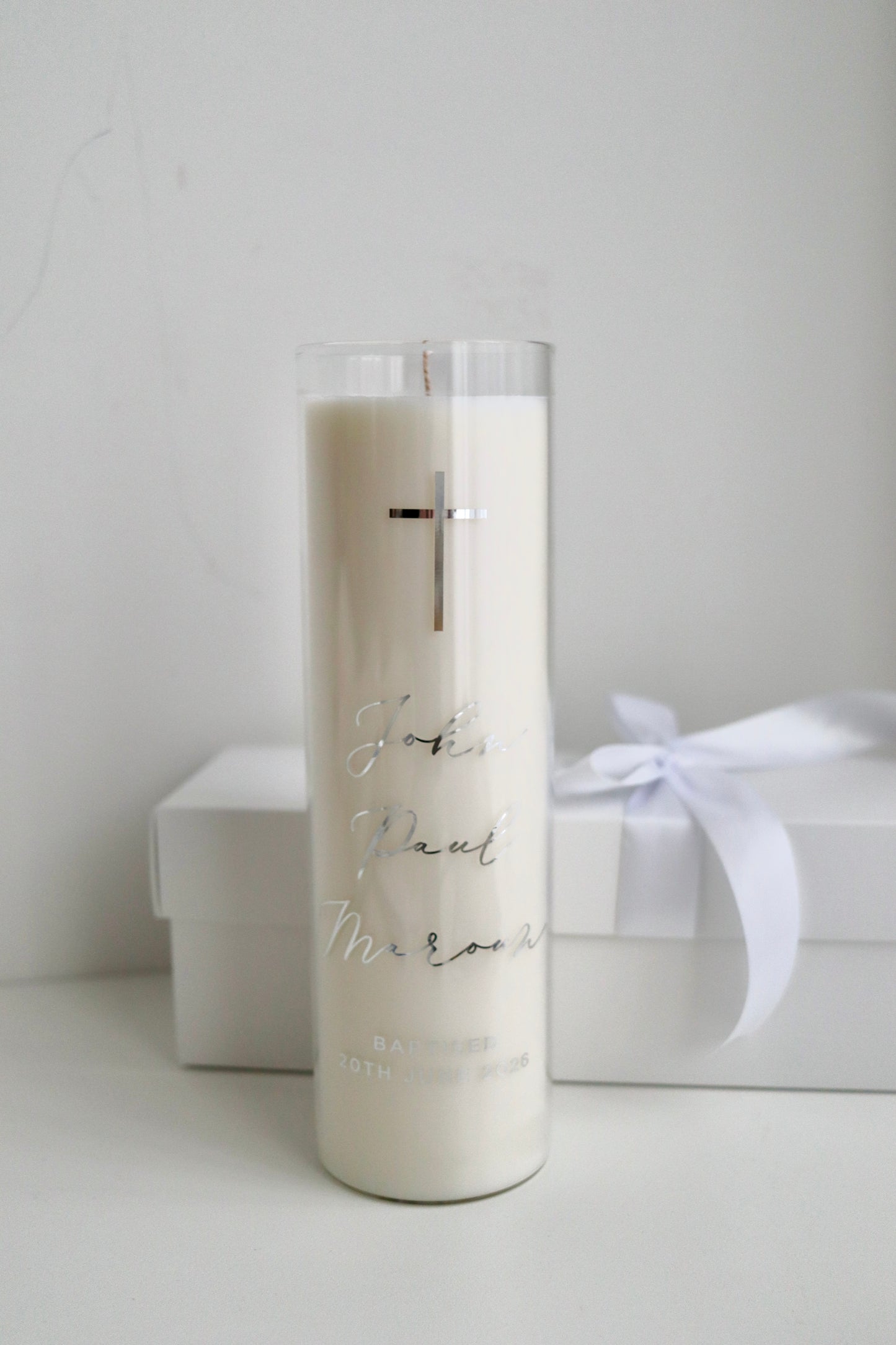 Glass Baptism Candle