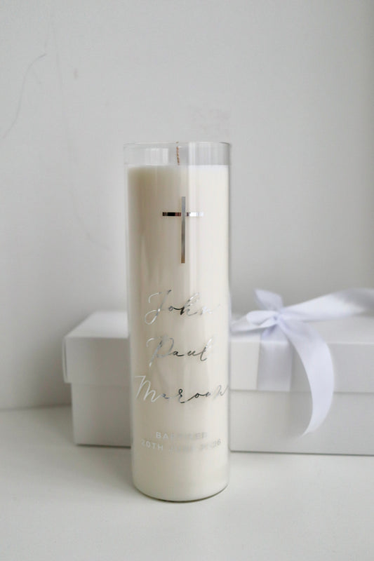 Glass Baptism Candle