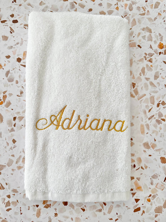 Hand Towel ONLY - Adriana ( Mettalic Gold)