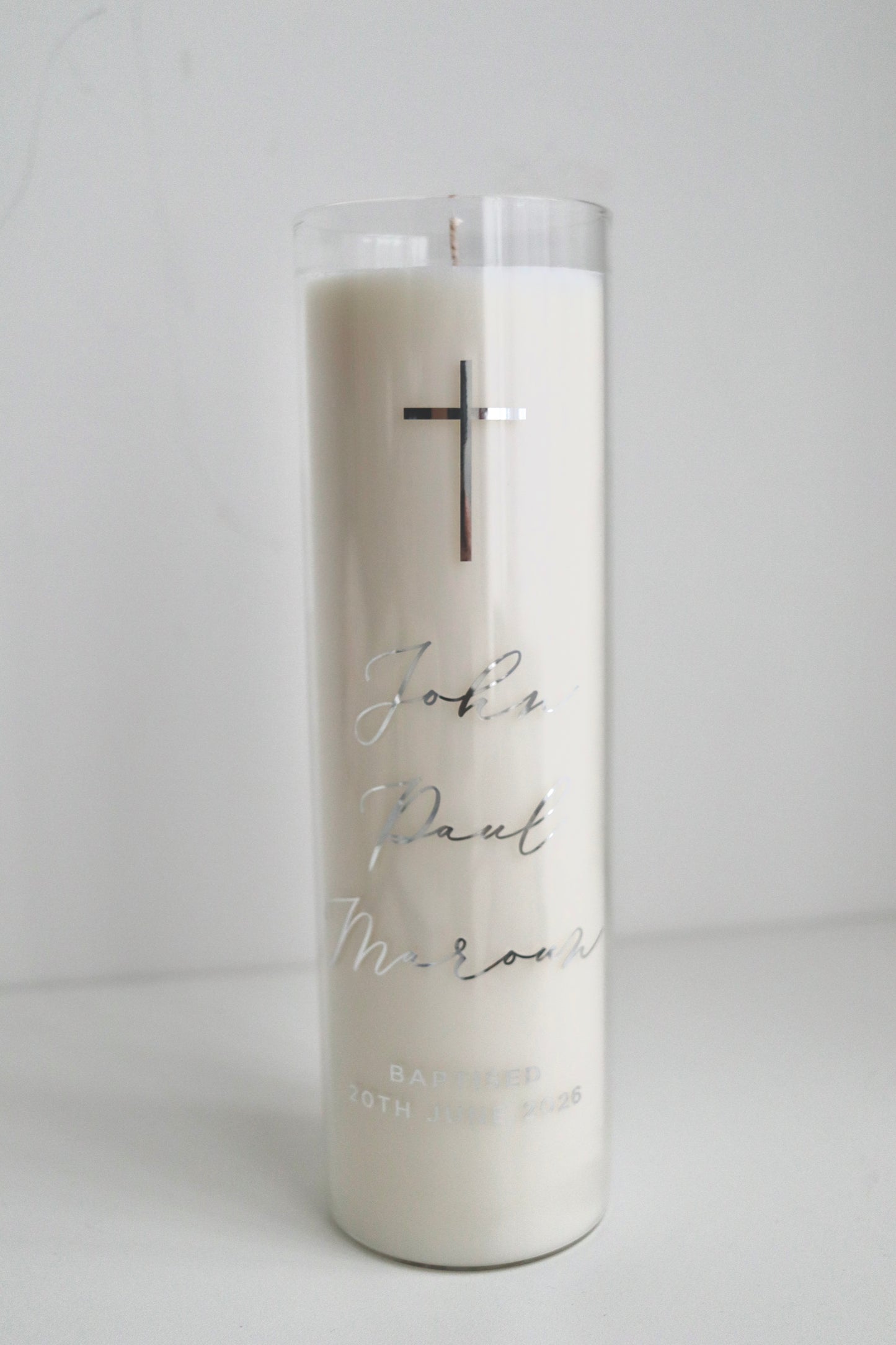 Glass Baptism Candle