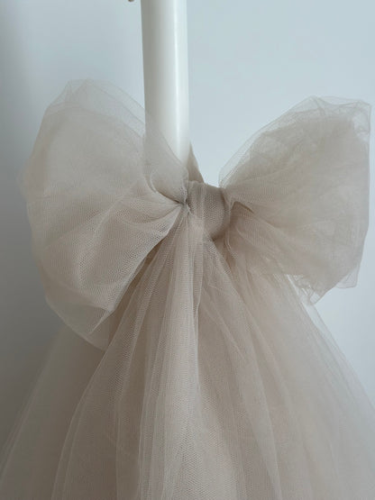 Orthodox Christening/Wedding Tulle Bow Candle | Lambatha