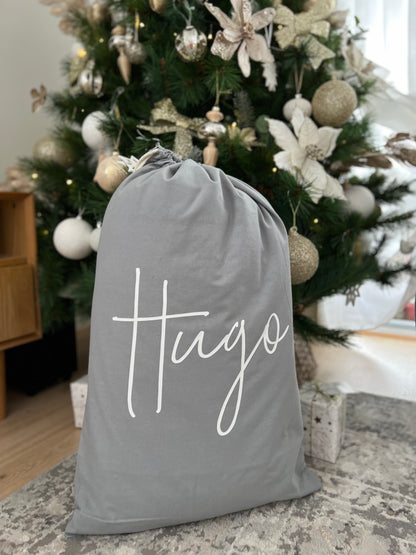 Grey Personalised Santa Sack