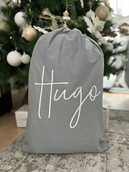 Grey Personalised Santa Sack