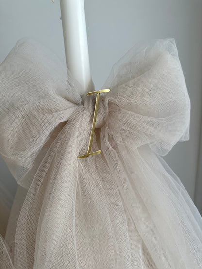 Orthodox Christening/Wedding Tulle Bow Candle | Lambatha