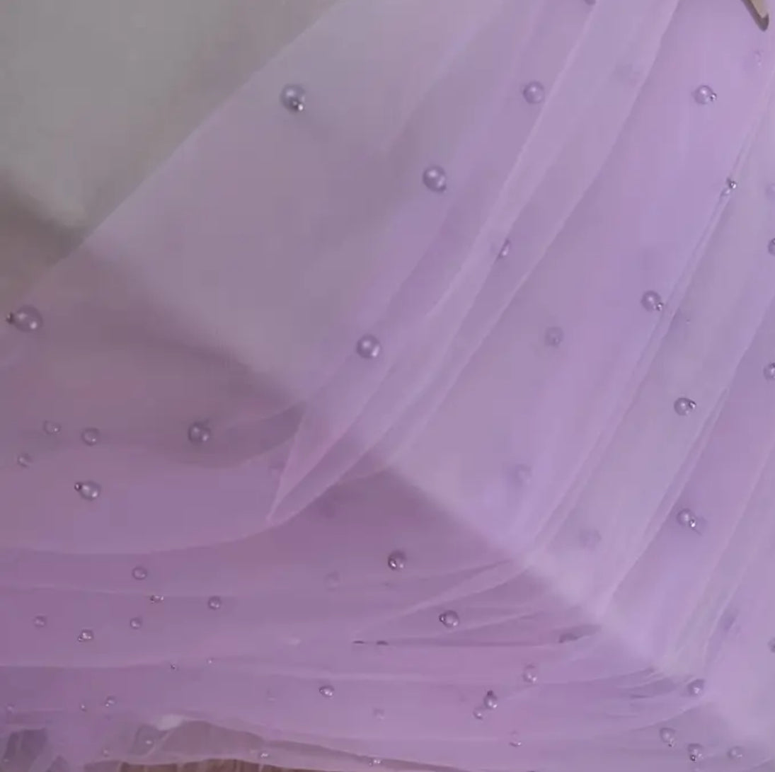 Orthodox Christening Pearl Tulle Bow Candle | Lambatha