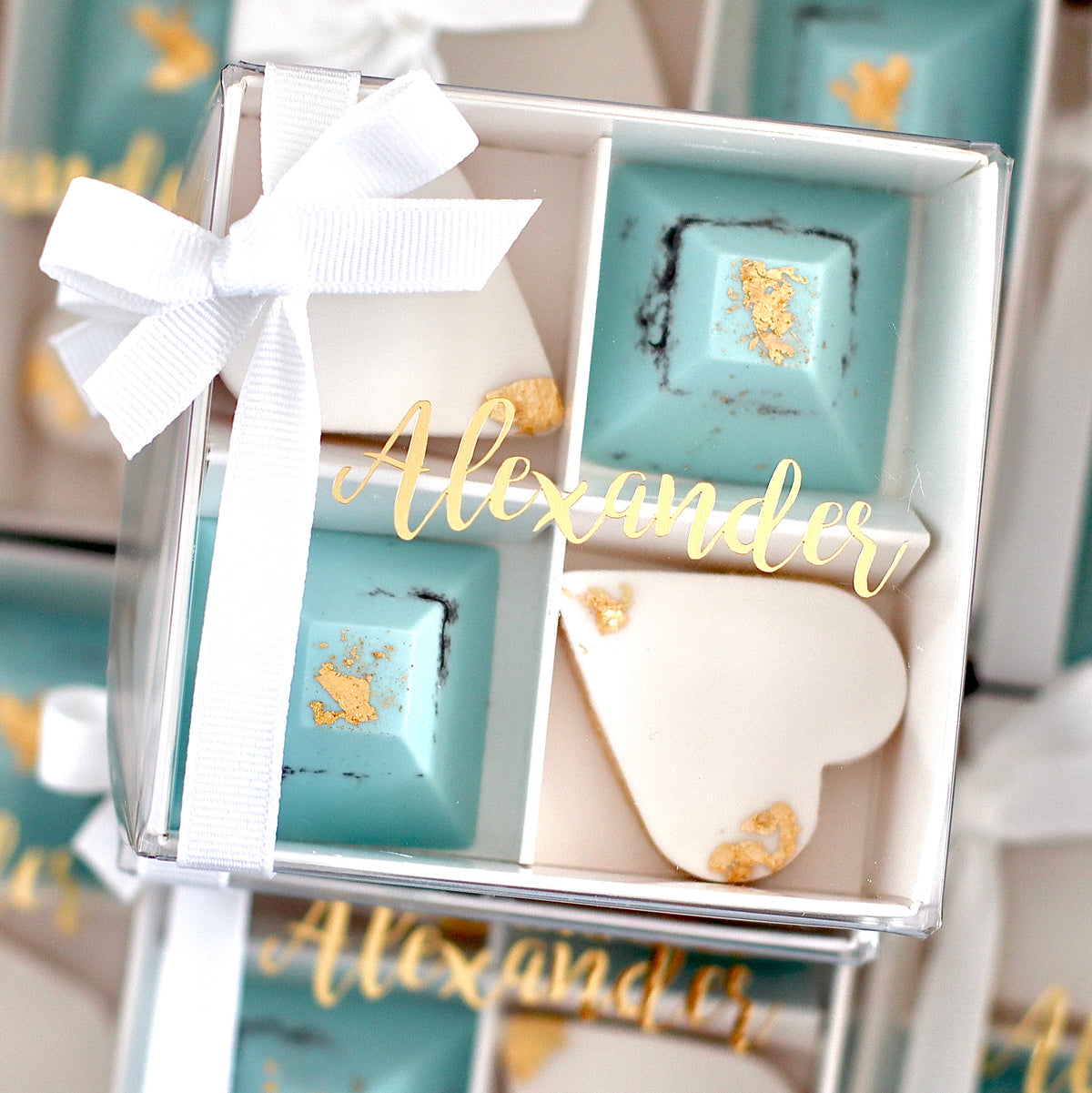 Boxed Favour Cookies & Chocolate with Personalised Lid
