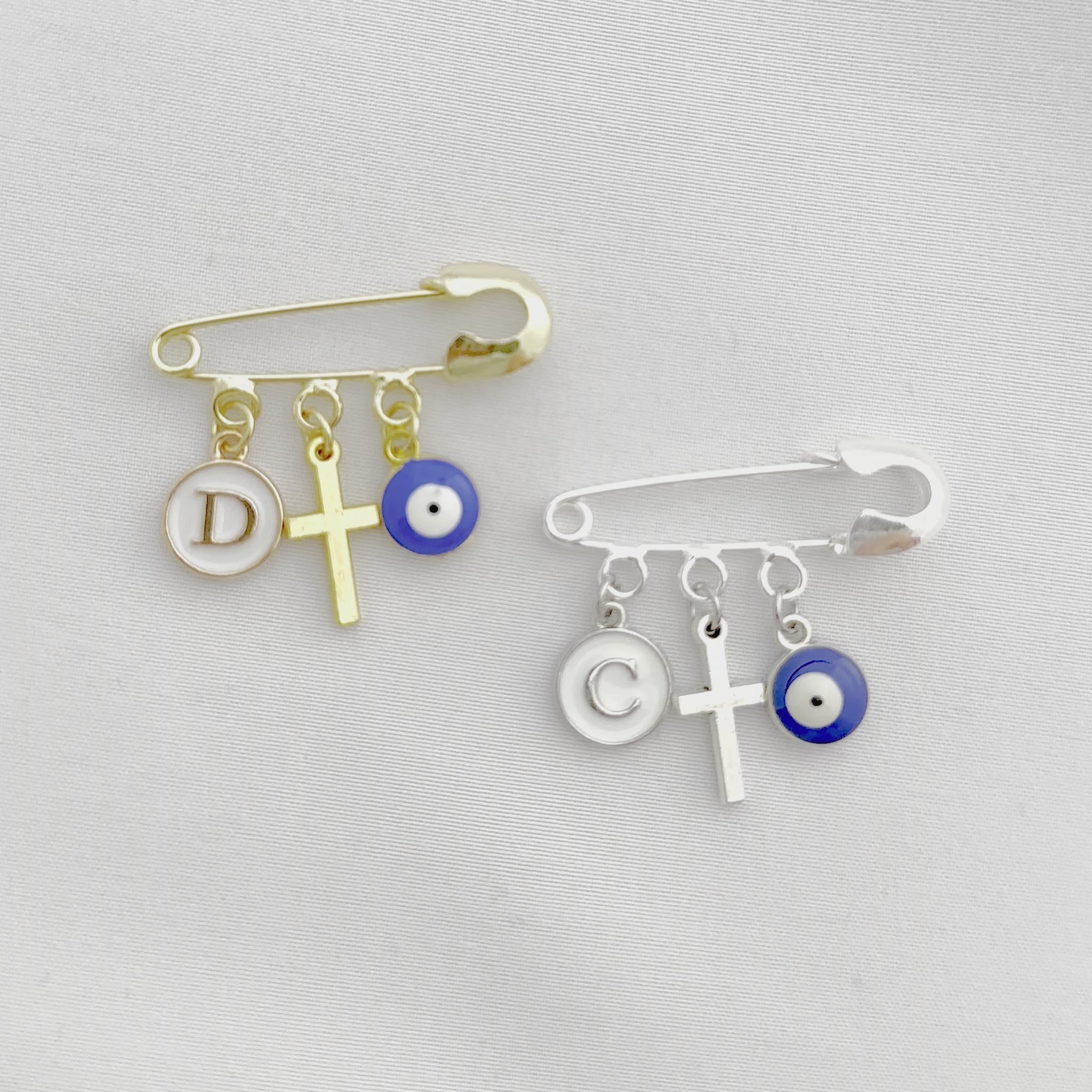 With the Baby Evil Eye Pin (Plain Cross, Gold or Silver pin) you can ensure your little one is always protected, no matter where you go.