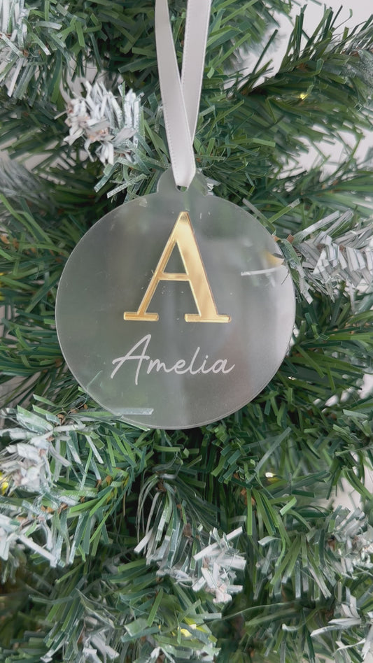 3D Christmas Bauble/Ornament -  Acrylic Initial