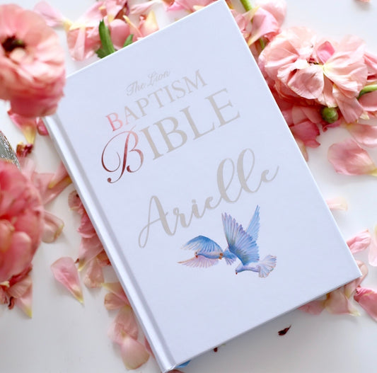 The Baptism Bible (Personalised) - The bible comes in a beautiful keepsake box, which is made to match the personalisation on the bible.
