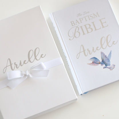 The Baptism Bible (Personalised) - The bible comes in a beautiful keepsake box, which is made to match the personalisation on the bible.