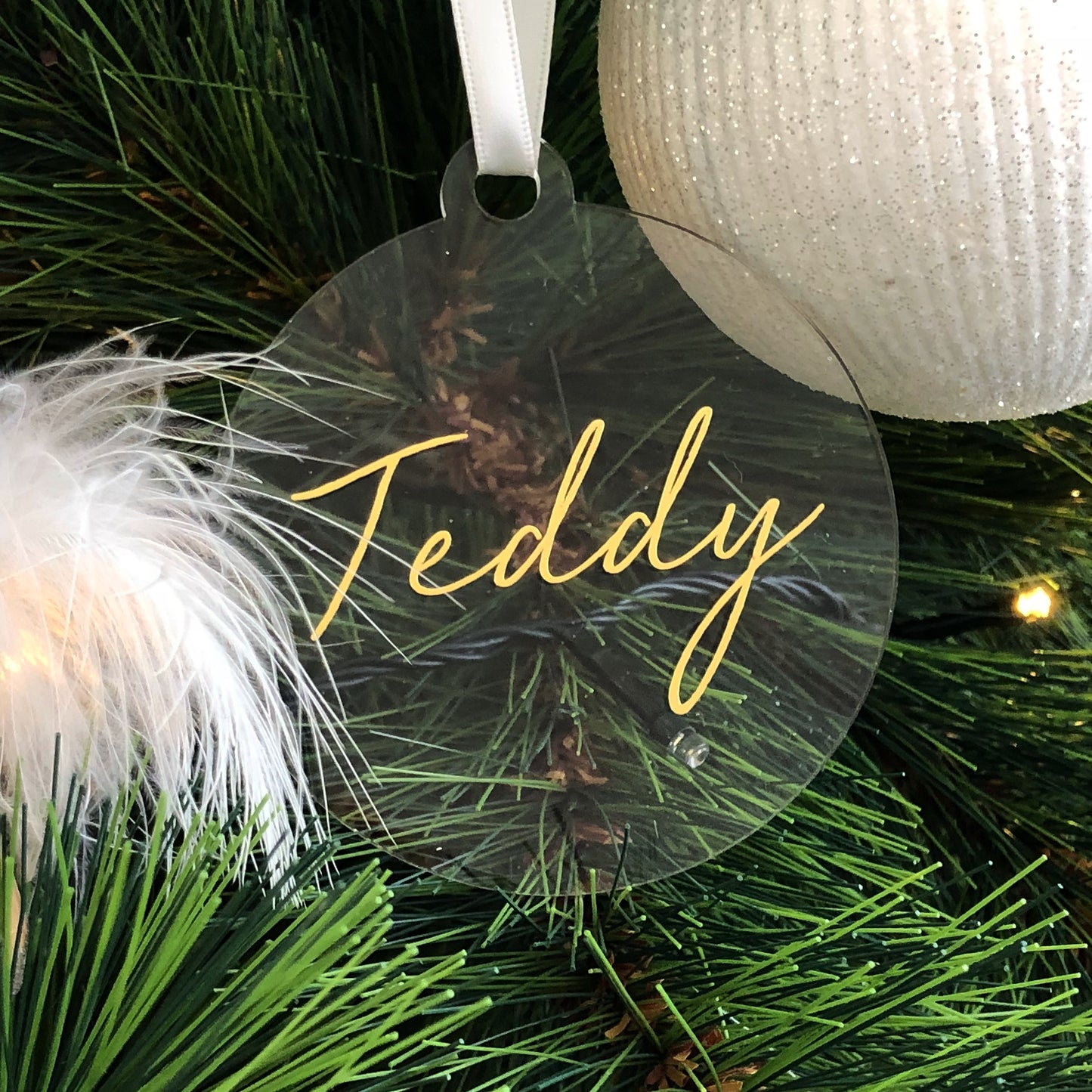 These personalised acrylic baubles are perfect as a keepsake that add that bit of interest to your tree, text colour option only available on the clear baubles.