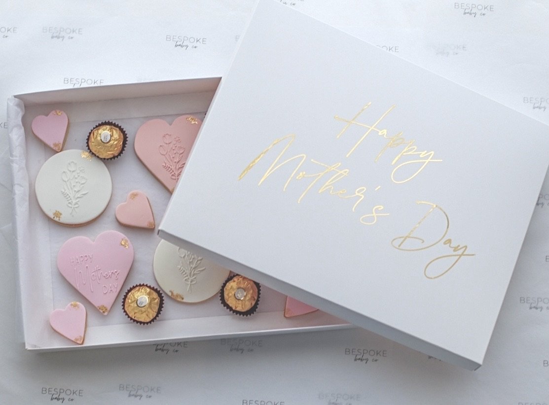 Personalised Large Mother's Day Cookie Gift Box filled with cookies and chocolates for that special lady in your life.