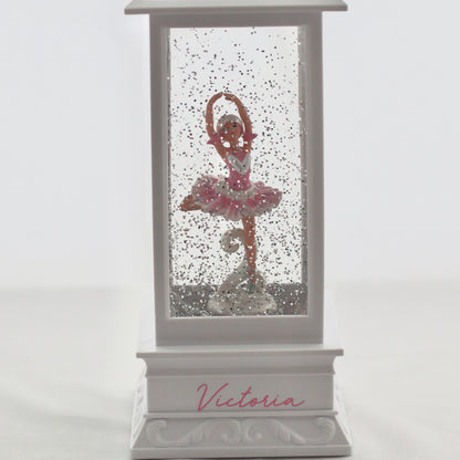 Our Night light Lantern is a beautiful collectable lantern that lights up, with the figurine surrounded by glitter floating glitter while on.