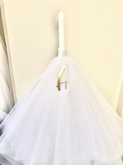 Our collection of exquisite Orthodox Christening/Wedding Tulle candles, are meticulously crafted to add a touch of beauty and spirituality to your religious ceremonies. 