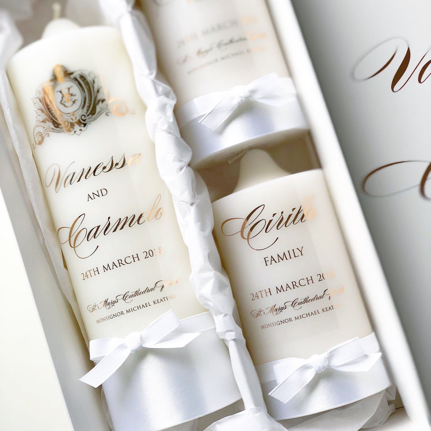 Wedding Unity Candle Set - Wedding Candle Set, includes 1 Unity Candle and 2 Family Candles.