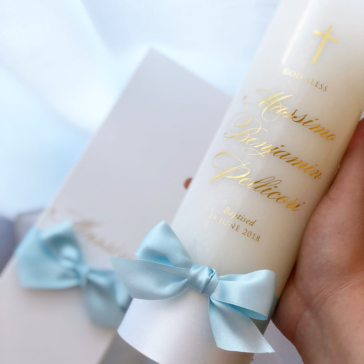 Printed Cross Candle - Bespoke Baby Co