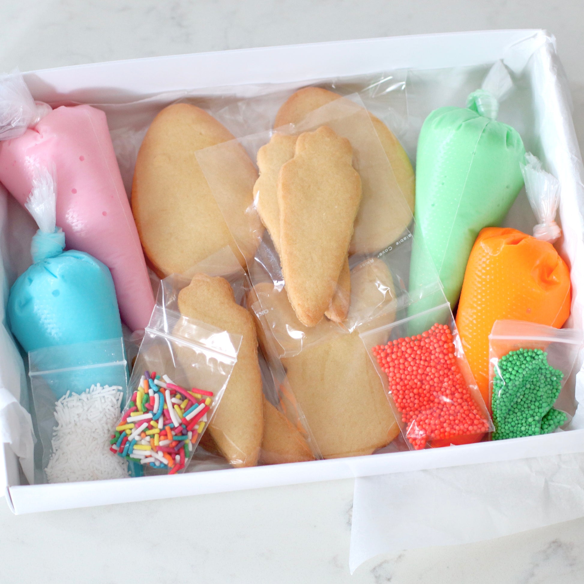 DIY cookie kit, includes everything you need to make your own gorgeous Easter cookies.