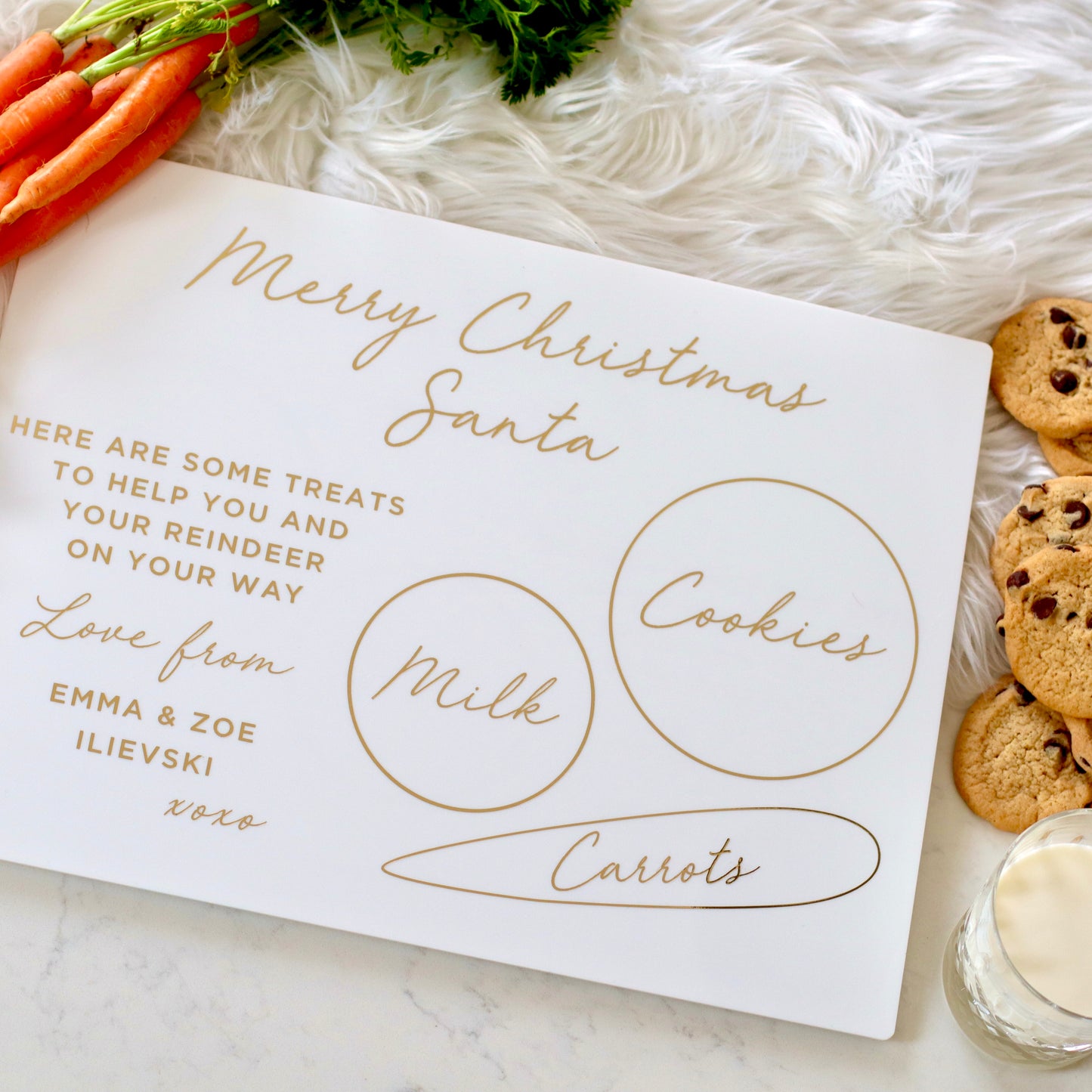 Santa Treat Board - Gold, Silver, Rose Gold & White