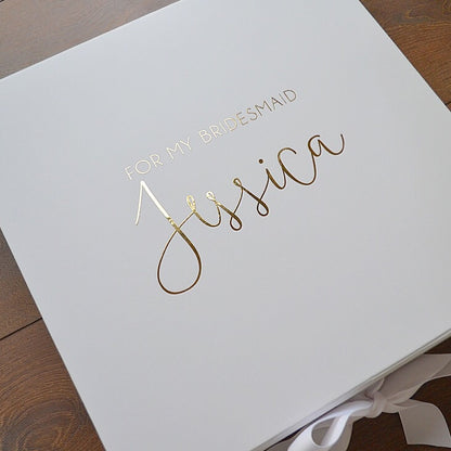 A sturdy, rigid collapsible large personalised gift box