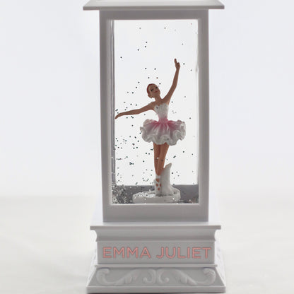 Our Night light Lantern is a beautiful collectable lantern that lights up, with the figurine surrounded by glitter floating glitter while on.