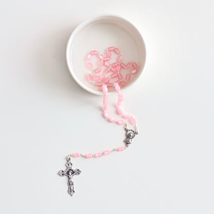 Teardrop Rosary w/ Silver Hardware with the option to add a ceramic trinket or a clear trinket box. The Ceramic trinket added is a small trinket diameter 8cm