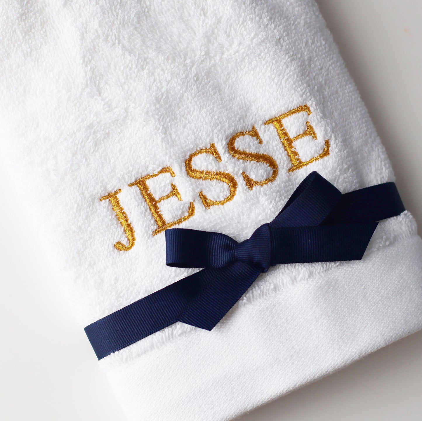 Embroidered Hand  Towel in your choice of our fonts and colours